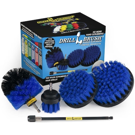 Drill Brush Power Scrubber By Useful Products 5 in W 7 in L Brush, Blue B-S-542O-7X-QC-DB
